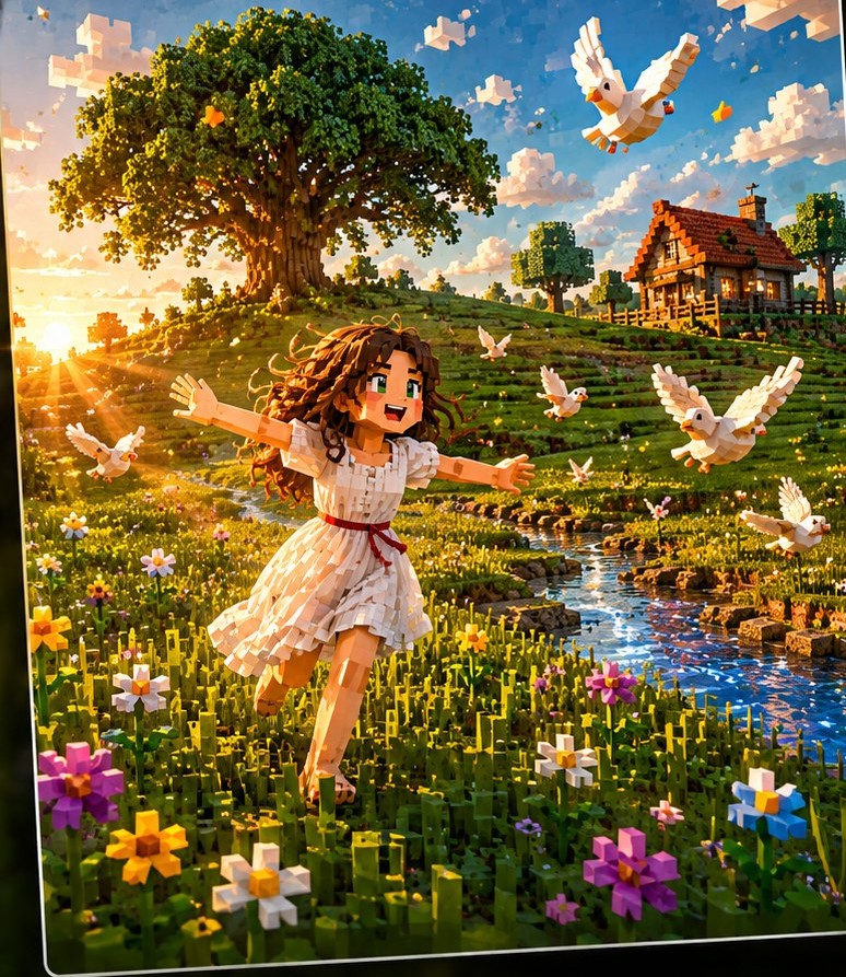 Фото в стиле Minecraft