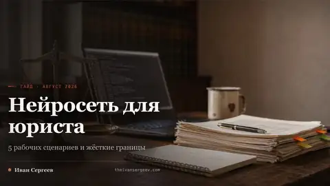 Превью статьи «Нейросеть для юриста: 5 рабочих сценариев и жёсткие границы»