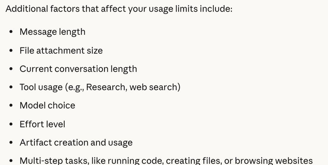 Справка Claude «Usage limit best practices»: список факторов, влияющих на лимиты, среди них длина текущего разговора