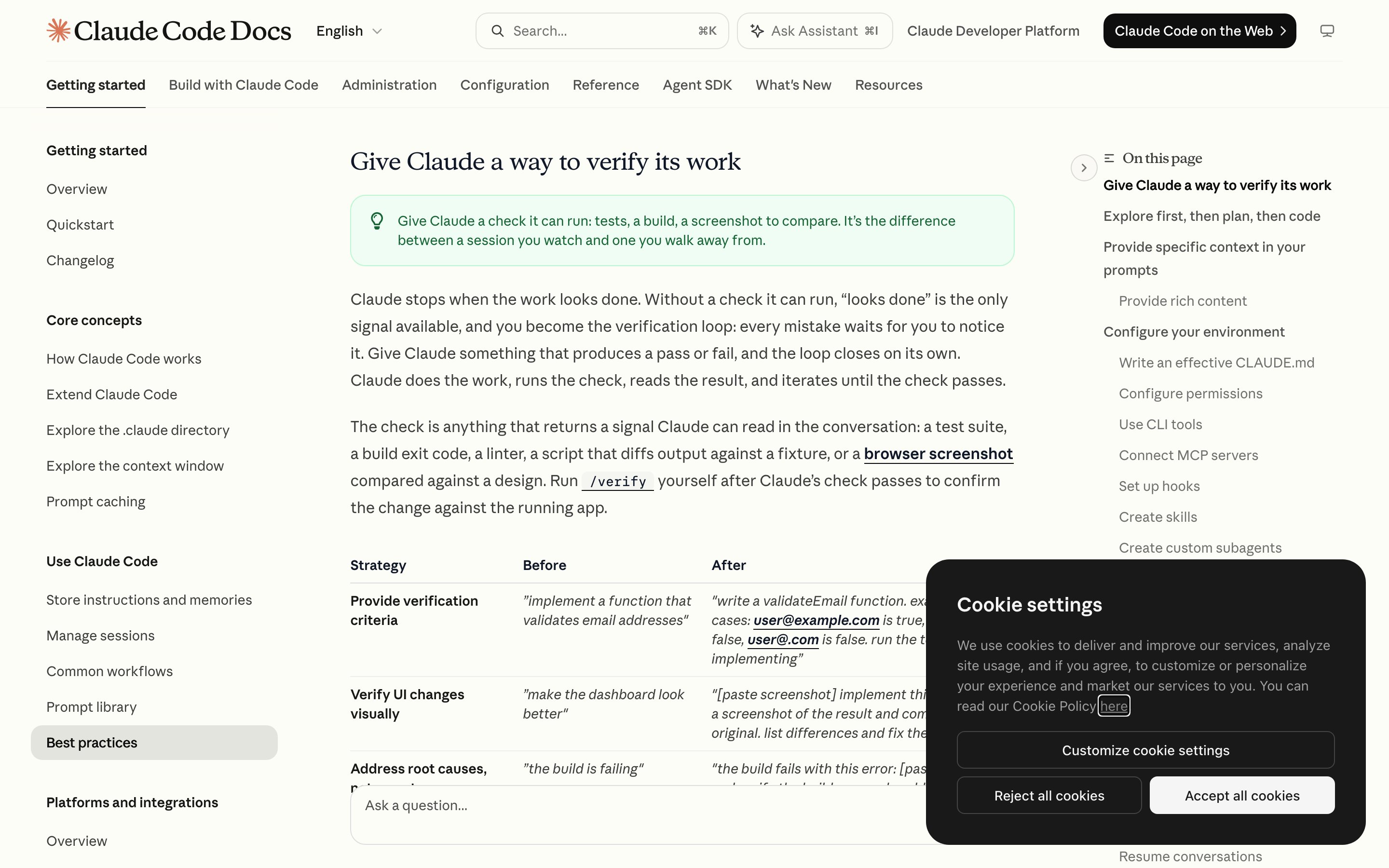 Раздел справки Claude Code «Give Claude a way to verify its work» про то, чем заканчивается работа без запускаемой проверки