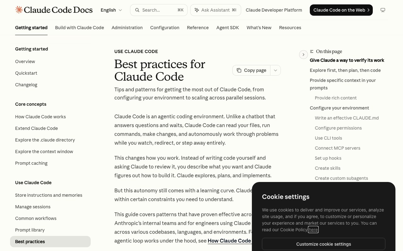 Документация Claude Code Docs, раздел Best practices, про заполнение контекстного окна и снижение качества ответов