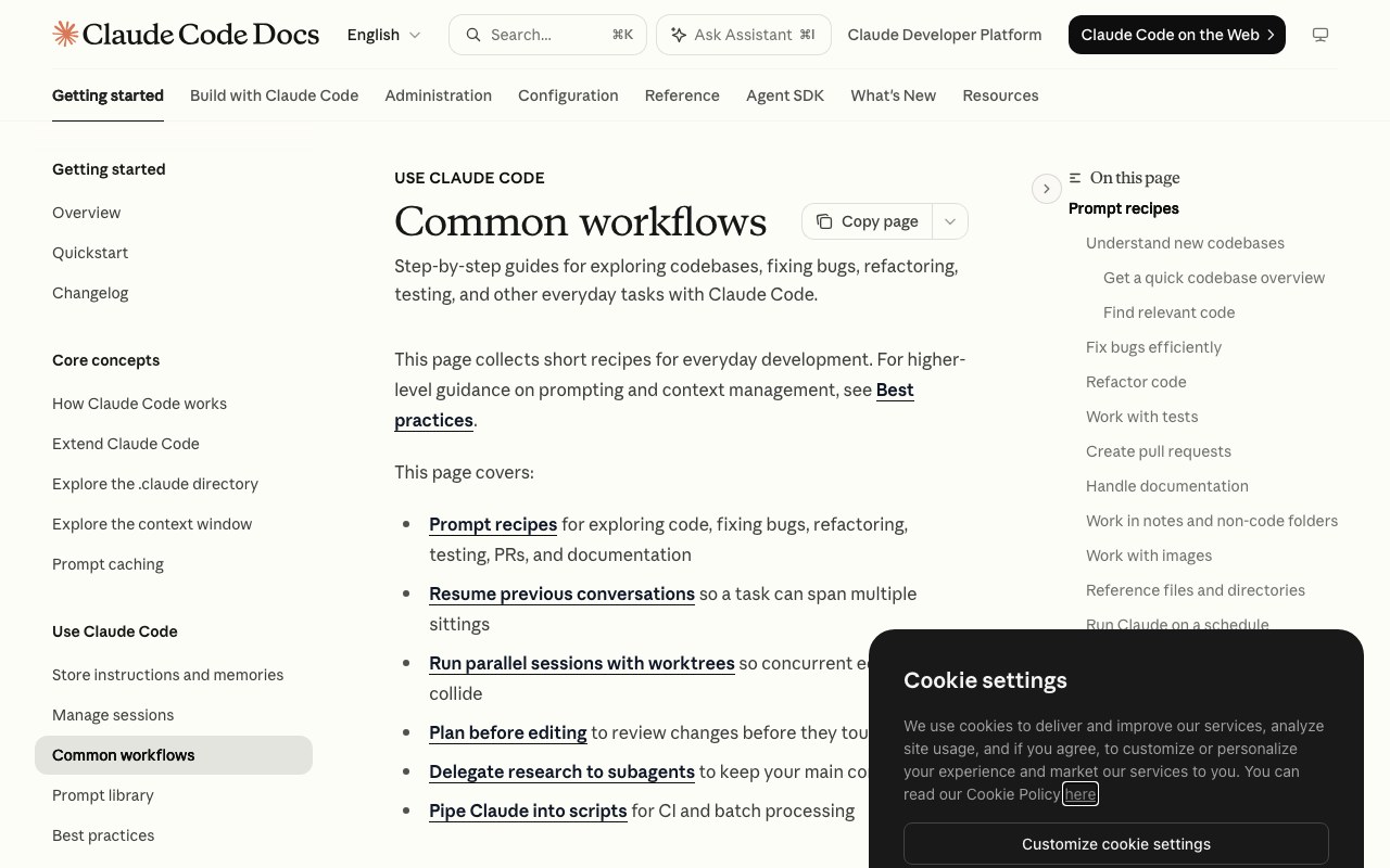 Официальная документация Claude Code Docs, раздел Common workflows, шаги Plan before editing и Delegate research to subagents