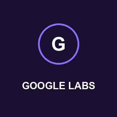 Тёмная иконка-превью с буквой G в круге и подписью GOOGLE LABS, ссылка на гайд по бесплатным инструментам Google