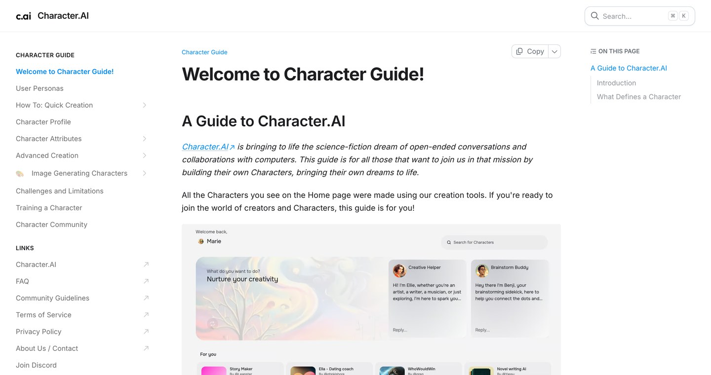 Рабочий экран Character AI: карточки персонажей с их репликами и поле для ответа