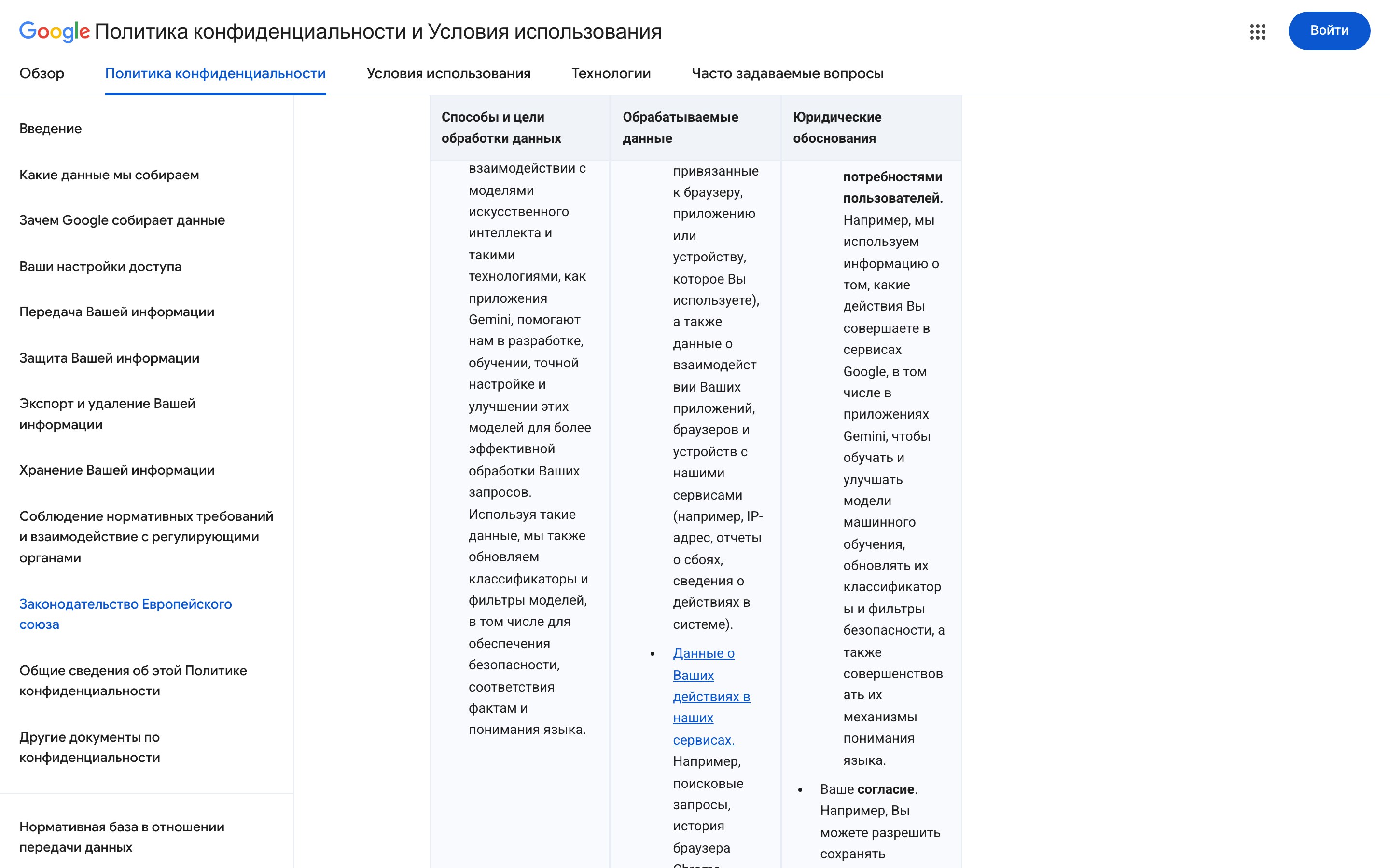 Google Privacy Policy: данные о взаимодействии с ИИ и приложениями Gemini используются для обучения моделей