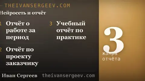 Карточка гайда про сборку готового отчёта нейросетью без ручной вёрстки документа