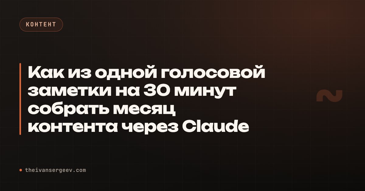 Превью статьи «Контент через нейросеть: месяц постов из одной голосовой за 30 минут»
