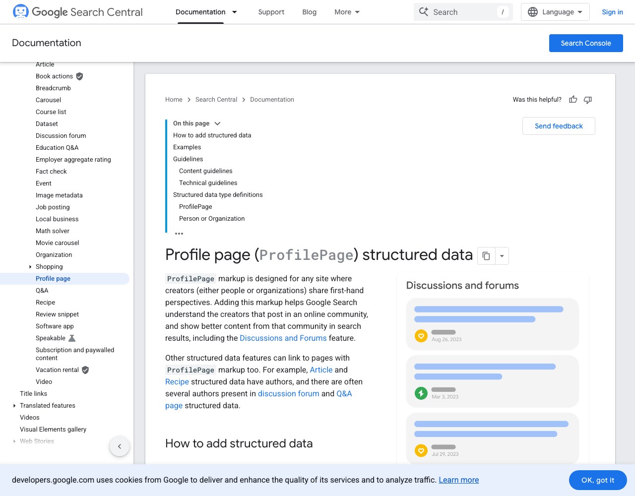 Официальная документация Google по разметке ProfilePage для страницы о конкретном человеке