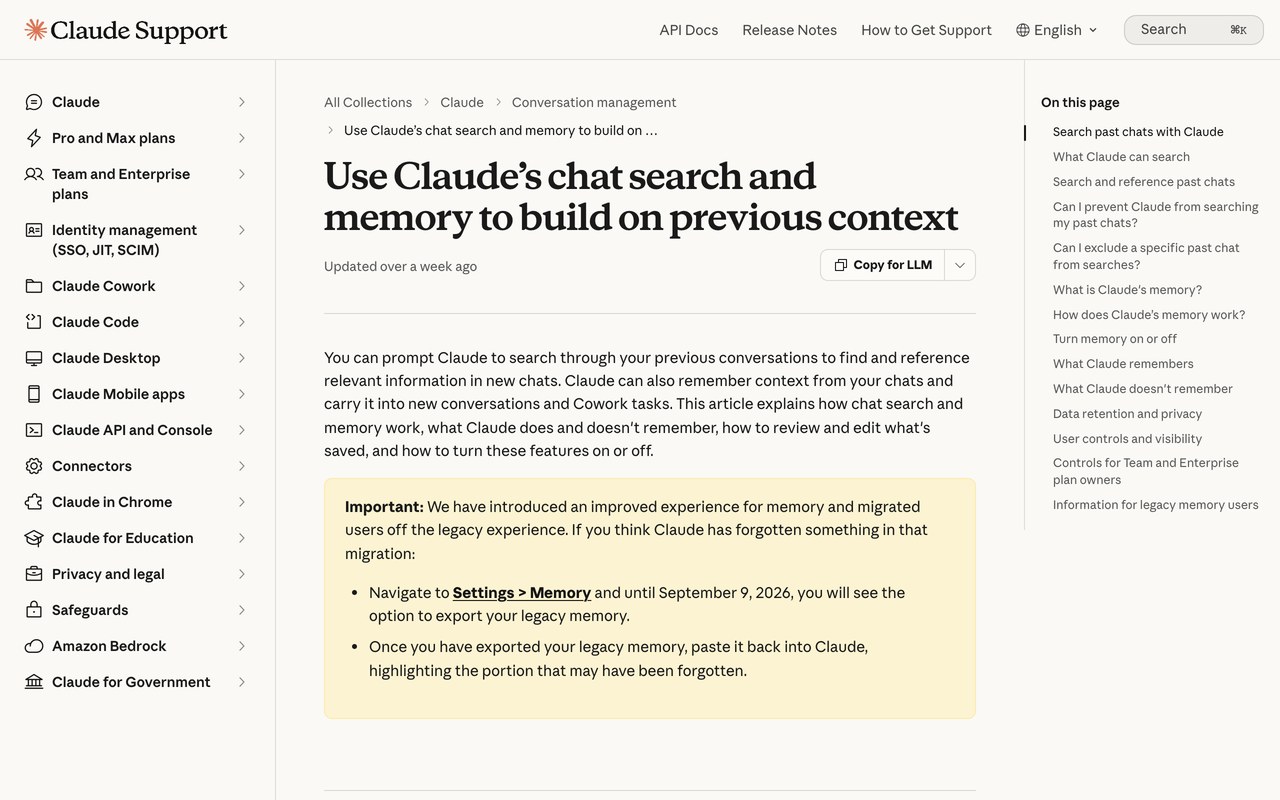 Справка Anthropic про память Claude: определение функции и раздел Settings Memory