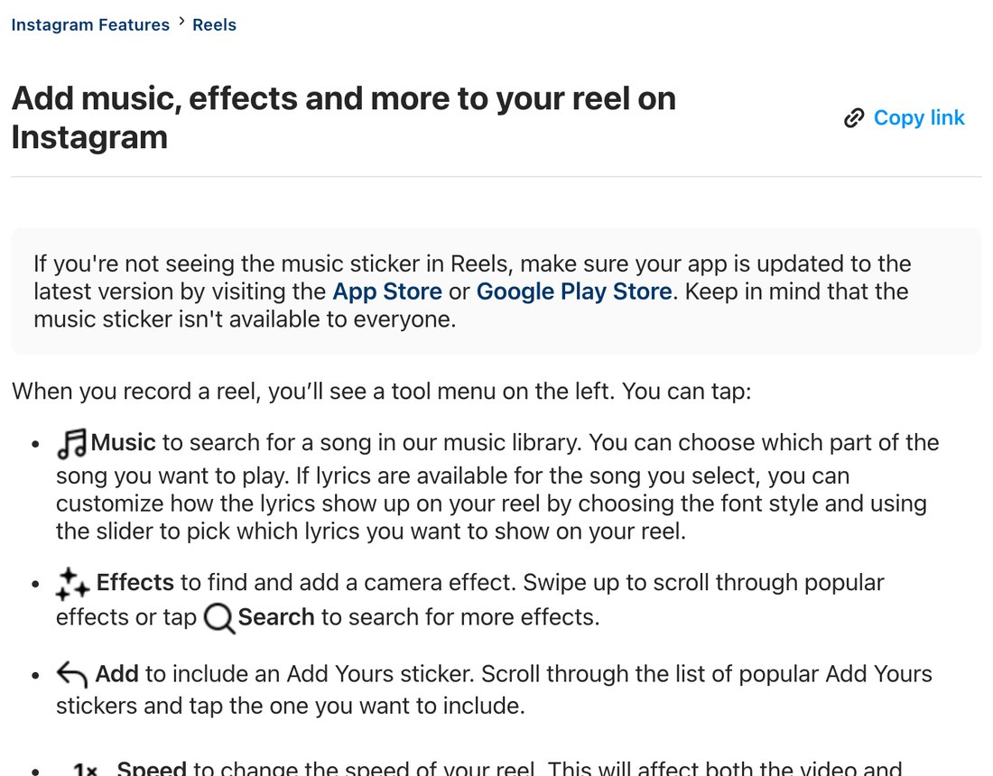 Справка Instagram: при записи reel слева меню инструментов, пункт Music ищет песню в музыкальной библиотеке