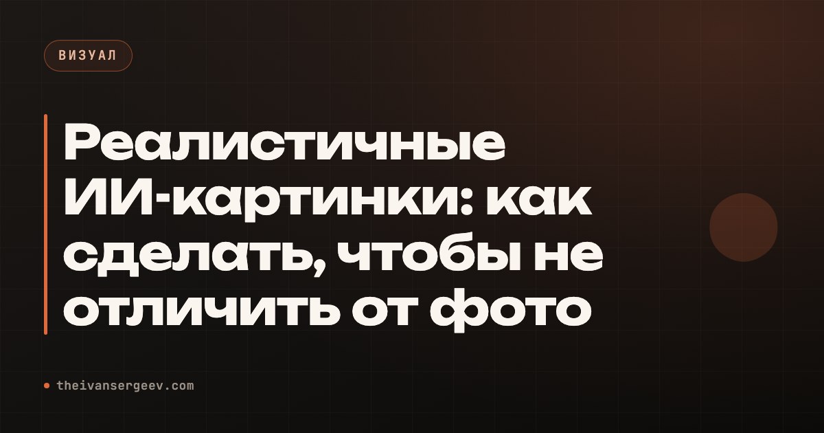 Превью статьи «Реалистичные ИИ-картинки: как сделать, чтобы не отличить от фото»