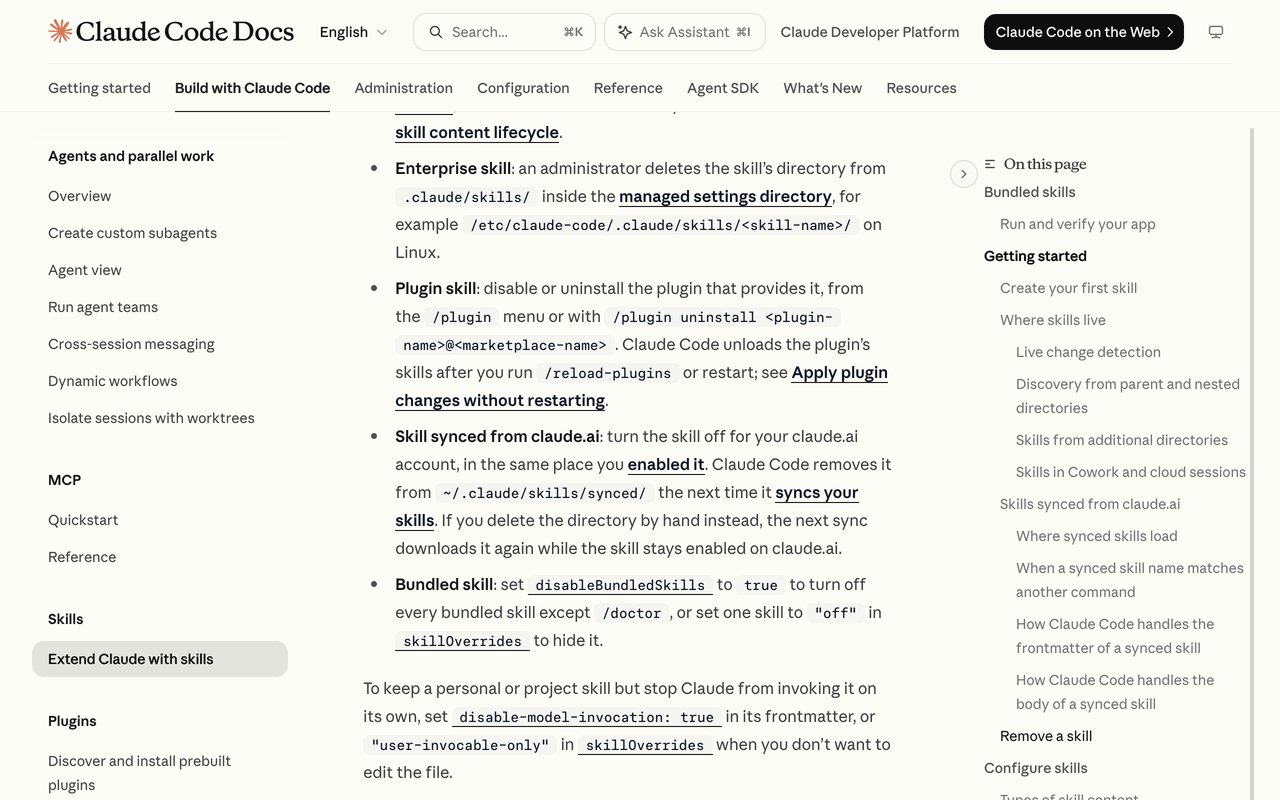 Официальная документация Claude Code, раздел Configure skills, живой пример шапки SKILL.md