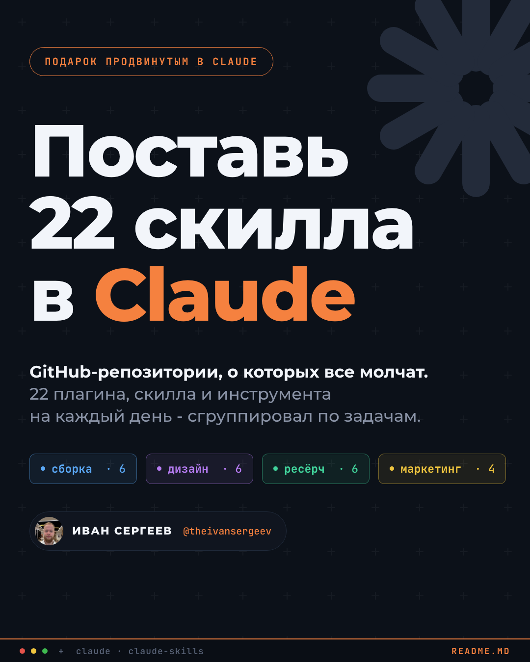 Наша обложка «Поставь 22 скилла в Claude»